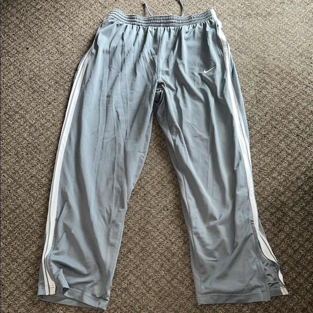 Nike Gray Sweatpants with Elastic Waistband and Ankle Zippers
